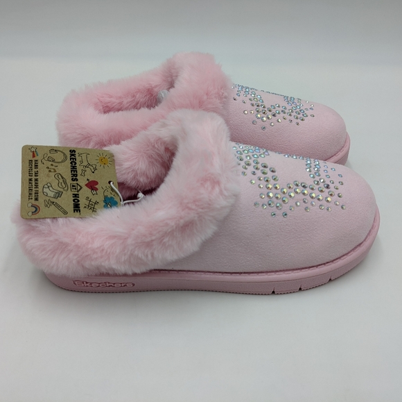 Skechers Girls Pink Sleepy Slides Radiant Star Fur Lined 302943L Kids Size 12 - Picture 4 of 12